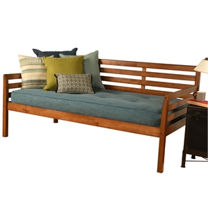 kodiak furniture boho wood daybed in barbados brown finish with mattress