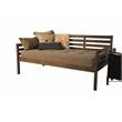 Kodiak Furniture Boho Daybed in Rustic Walnut Finish with Linen Stone Mattress