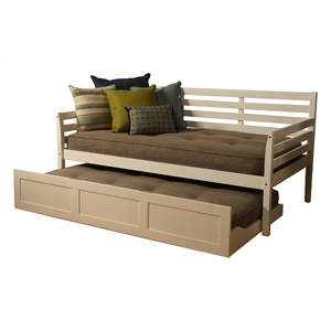 kodiak furniture boho wood daybed with trundle in white finish