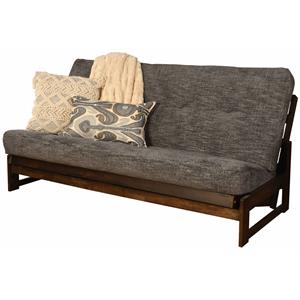 kodiak furniture foam full-size futon mattress w/ handwoven smoke fabric cover