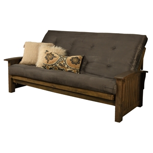 kodiak furniture washington queen-size wood futon with suede gray mattress