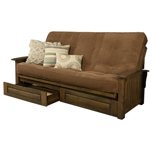 kodiak furniture washington queen-size wood storage futon-mocha brown mattress