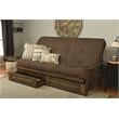 Kodiak Furniture Tucson Queen-size Wood Storage Futon-Linen Cocoa Mattress