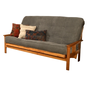 kodiak furniture monterey queen-size butternut wood futon-thunder gray mattress