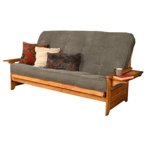 kodiak furniture phoenix queen-size butternut wood futon-thunder gray mattress
