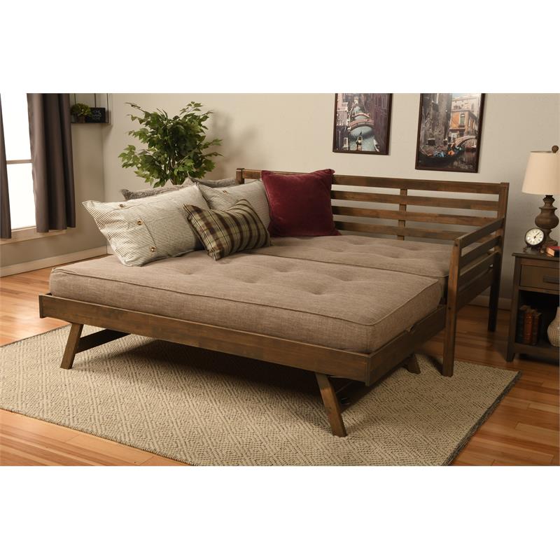Kodiak Furniture Twin to King Size Daybed in Mahogany Wood - Easy Assembly