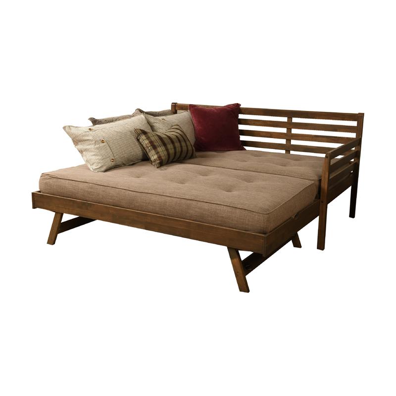 Kodiak Furniture Twin to King Size Daybed in Mahogany Wood - Easy Assembly