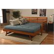 Kodiak Furniture Boho Wood Daybed/Pop Up Bed in Barbados Brown w/ Linen Mattress