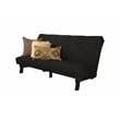 Kodiak Furniture Carson Wood Futon in Java Brown Finish w/ Suede Black Mattress