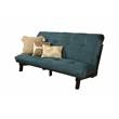 Kodiak Furniture Carson Wood Futon in Java Brown Finish with Suede Blue Mattress