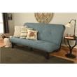 Kodiak Furniture Carson Wood Futon in Java Brown Finish with Linen Aqua Mattress