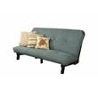 Kodiak Furniture Carson Wood Futon in Java Brown Finish with Linen Aqua Mattress