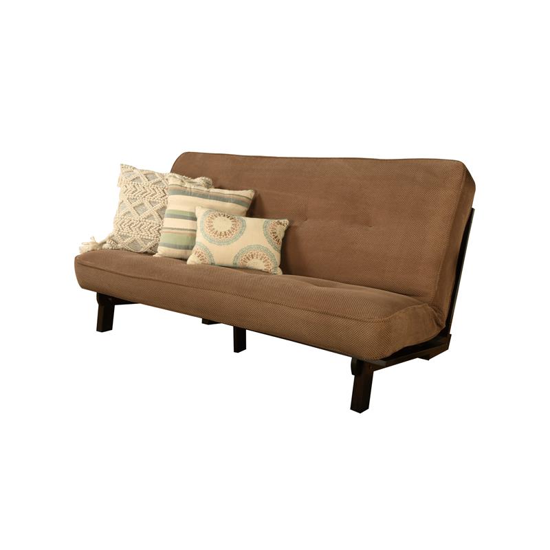 Kodiak Furniture Carson Wood Futon in Java Finish w/Mocha Brown Mattress