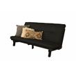 Kodiak Furniture Carson Wood Futon in Java Brown Finish w/ Twill Black Mattress