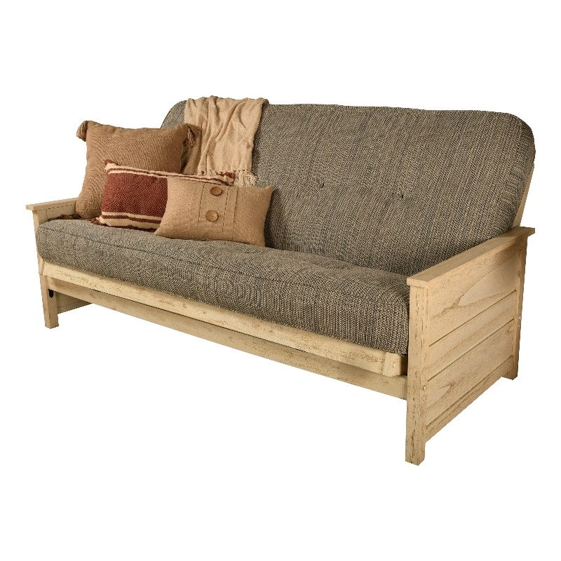 Coil Hinged Full-size Futon Mattress in Seaport Blue-Frame Not Included