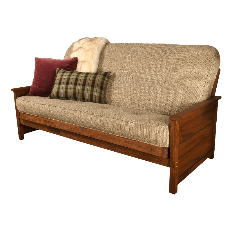 Coil Hinged Full-size Futon Mattress in Woodsmoke Brown-Frame Not Included