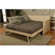 Marisa Pop Up Wood Trundle Bed Frame in White-Mattress Not Included