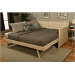 Kodiak Furniture Marisa Pop Up Wood Trundle Bed in Weathered White with Mattress