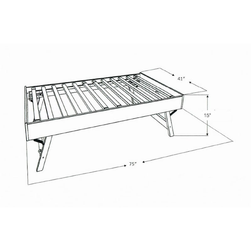 Kodiak Furniture Marisa Pop Up Wood Trundle Bed in Weathered White with Mattress