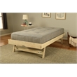 Kodiak Furniture Marisa Pop Up Wood Trundle Bed in Weathered White with Mattress