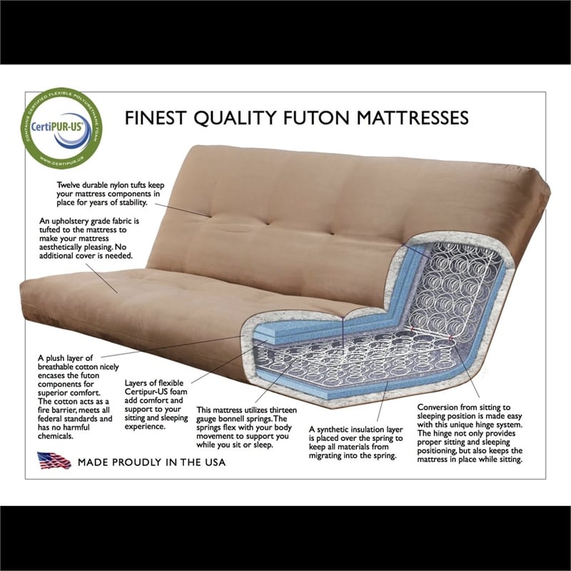 Kodiak Furniture Alamosa Sofa Sleeper Includes Storage and Canton Cream Mattress