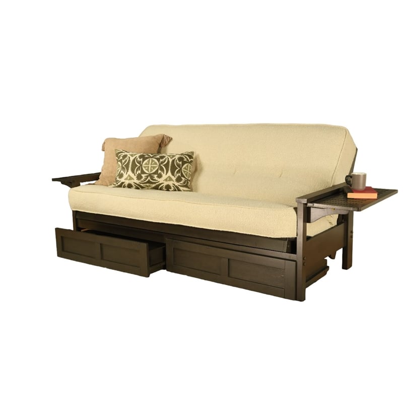 Kodiak Furniture Alamosa Sofa Sleeper Includes Storage and Canton Cream Mattress
