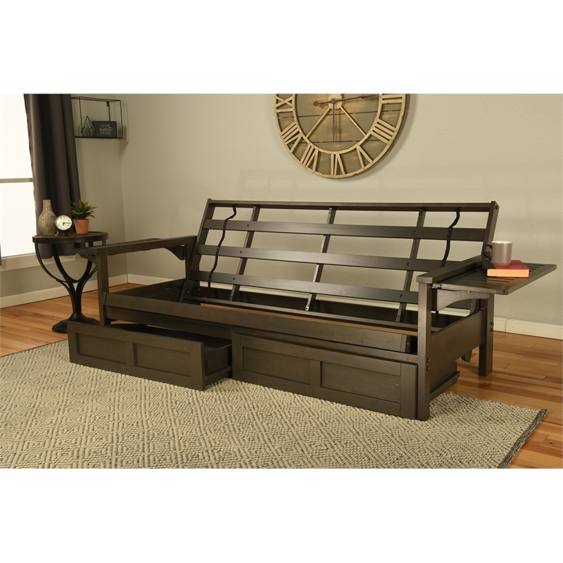 Kodiak Furniture Alamosa Sofa Sleeper with Storage and Linen Stone Gray Mattress