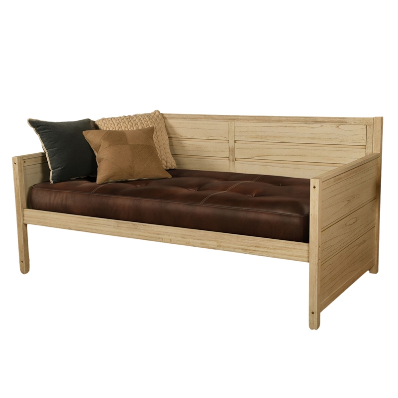 Twin-size Tufted Fabric Daybed Mattress in Java Brown-Frame Not Included