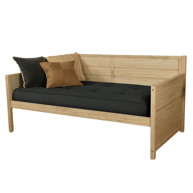 Twin-size Tufted Fabric Daybed Mattress in Canton Black-Frame Not Included