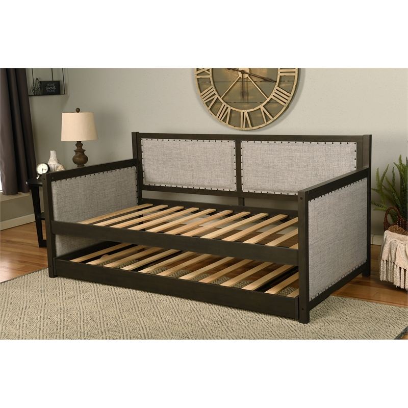 Sloane Daybed in Graystone Finish with Pop Up Trundle-Mattresses Not Included