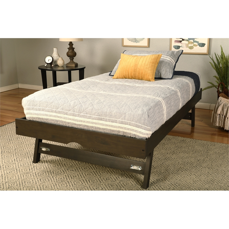 Sloane Wood Pop Up Trundle in Graystone Finish-Mattress Not Included