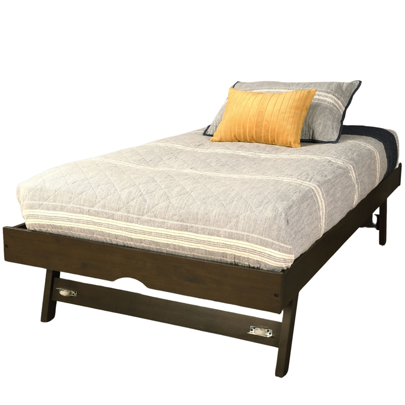 Sloane Wood Pop Up Trundle in Graystone Finish-Mattress Not Included