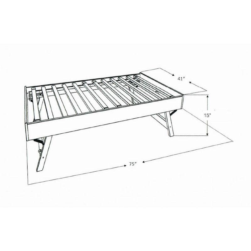 Kodiak Furniture Sloane Wood Daybed in Graystone includes Pop Up and Mattresses