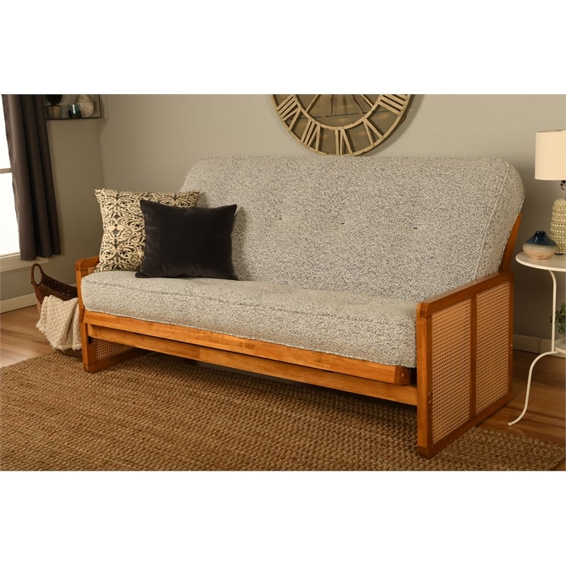 Kodiak Furniture Westport Full-size Wood Futon Set in Honey with Gray Mattress