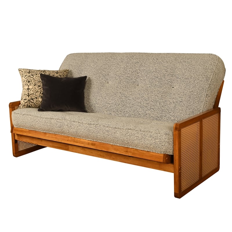 Kodiak Furniture Westport Full-size Wood Futon Set in Honey with Gray Mattress