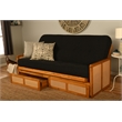 Kodiak Furniture Westport Full-size Wood Futon Set w/ Storage and Black Mattress