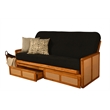Kodiak Furniture Westport Full-size Wood Futon Set w/ Storage and Black Mattress