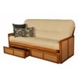 Kodiak Furniture Westport Full-size Wood Futon Set w/ Storage and Cream Mattress