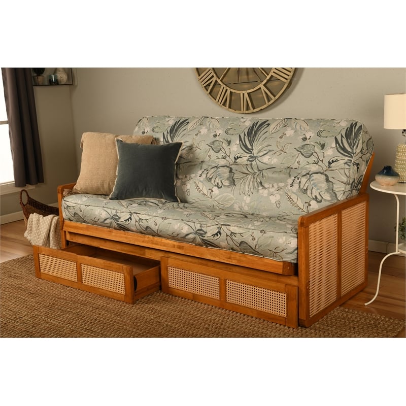 Kodiak Furniture Westport Full-size Wood Futon Set w/ Storage and Rain Mattress