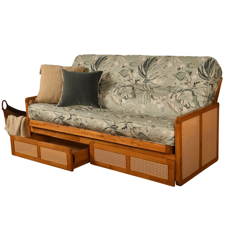 Kodiak Furniture Westport Full-size Wood Futon Set w/ Storage and Rain Mattress