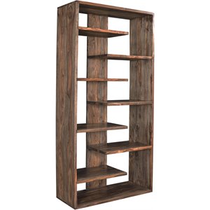 coast to coast imports brownstone solid wood nut brown bookcase