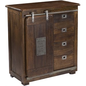 coast to coast imports warm brown mango four drawer one door cabinet