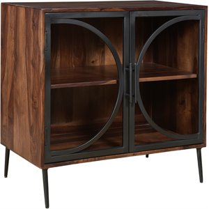 coast to coast imports cadence nut brown & black two door cabinet