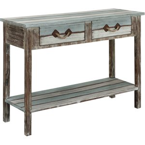 coast to coast imports islander multicolor two drawer console table