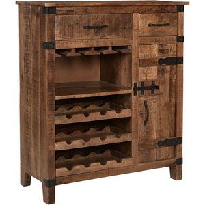 coast to coast imports crossroads natural one door two drawer wine cabinet