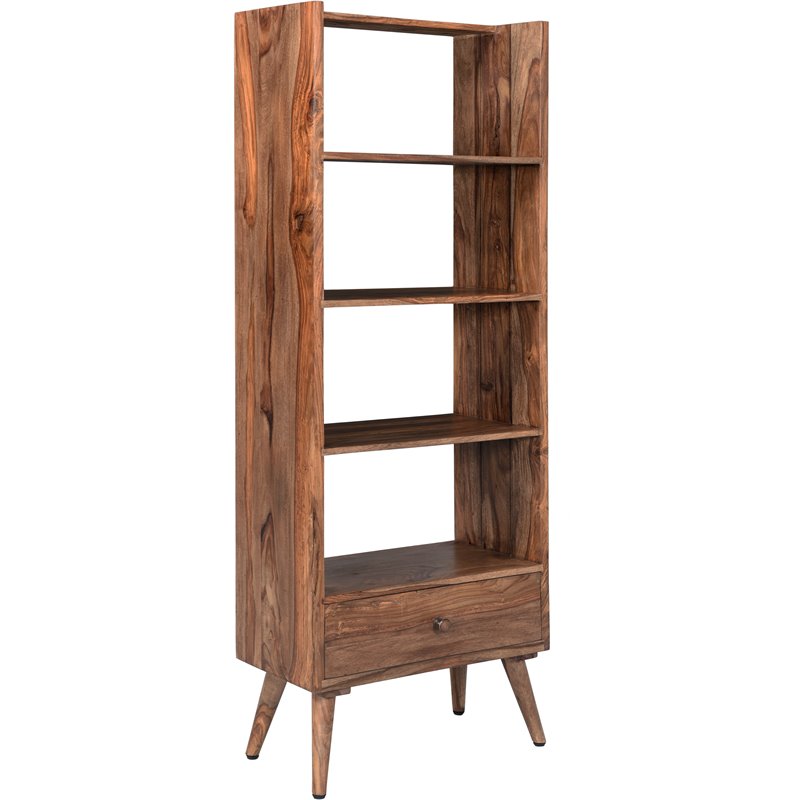 Coast To Coast Imports Brownstone Nut Brown 4-Open Fixed Shelves Etagere