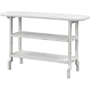 coast to coast imports boardwalk white wash console table with canted corners
