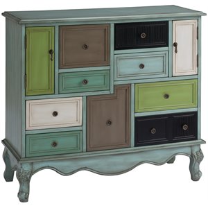coast to coast imports leslie multicolor nine drawer two door cabinet