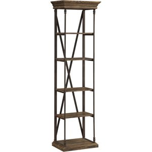 coast to coast imports corbin medium brown single etagere with crown molded top