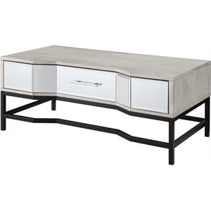 coast to coast imports gabby white & black one drawer cocktail table